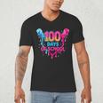 Baseball Ice Cream Drip 100 Days Of School Boys Girls 100th Men's V-Neck T-Shirt