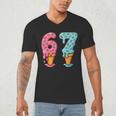 Baseball Ice Cream Drip 6 7 Kids 67 Birthday Men's V-Neck T-Shirt