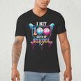 Baseball Ice Cream Drip I Hit 100 Days Of School Boys Kids Men's V-Neck T-Shirt