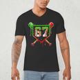Baseball Ice Cream Drip Number 67 Player 6 7 Christmas Pjs Men's V-Neck T-Shirt