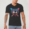 Baseball Ice Cream Drip Number 67 Player 67th Birthday 6 7 Men's V-Neck T-Shirt Baseball Ice Cream Drip Number 67 Player 67th Birthday 6 7 Men's V-Neck T-Shirt