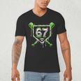 Baseball Ice Cream Drip Number 67 Player 67th Birthday Kids Men's V-Neck T-Shirt Baseball Ice Cream Drip Number 67 Player 67th Birthday Kids Men's V-Neck T-Shirt