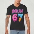 Baseball Ice Cream Drip Number 67 Player Or 67th Birthday Men's V-Neck T-Shirt Baseball Ice Cream Drip Number 67 Player Or 67th Birthday Men's V-Neck T-Shirt