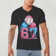 Baseball Ice Cream Drip Six Seven Gen Alpha Meme 67 Men's V-Neck T-Shirt
