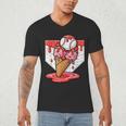 Baseball Ice Cream Drip Baseball Strawberry For Youth Red Men's V-Neck T-Shirt Baseball Ice Cream Drip Baseball Strawberry For Youth Red Men's V-Neck T-Shirt