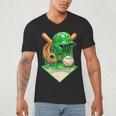 Baseball Life Style Ice Cream Drip Green Men's V-Neck T-Shirt Baseball Life Style Ice Cream Drip Green Men's V-Neck T-Shirt