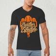 Baseball Lifestyle Home Plate Orange Ice Cream Drip Men Boys Men's V-Neck T-Shirt Baseball Lifestyle Home Plate Orange Ice Cream Drip Men Boys Men's V-Neck T-Shirt
