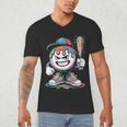 Baseball Mascot Attitude Graffiti Splash Bat Cap Men's V-Neck T-Shirt Baseball Mascot Attitude Graffiti Splash Bat Cap Men's V-Neck T-Shirt