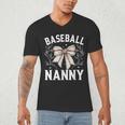 Baseball Nanny Baseball Coquette Bow Men's V-Neck T-Shirt Baseball Nanny Baseball Coquette Bow Men's V-Neck T-Shirt
