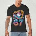 Baseball Player 67 Number 67th Sports Ice Cream Drip Men's V-Neck T-Shirt