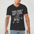 Baseball Player Catcher Thou Shalt Not Steal Coach Baseball Men's V-Neck T-Shirt