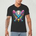 Baseball Player Ice Cream Drip Men's V-Neck T-Shirt