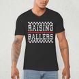 Baseball Player Raising Ballers Game Day Respect The Drip Men's V-Neck T-Shirt