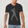 Baseball Player Typography Word Art Men's V-Neck T-Shirt