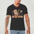 Baseball Santa 67 Christmas Xmas Boys Retro Men's V-Neck T-Shirt