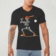 Baseball Skeleton Spooky Boys Halloween Baseball Player Men's V-Neck T-Shirt Baseball Skeleton Spooky Boys Halloween Baseball Player Men's V-Neck T-Shirt