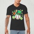 Baseball St Patricks Day Lucky Baseball Player Shamrock Men's V-Neck T-Shirt Baseball St Patricks Day Lucky Baseball Player Shamrock Men's V-Neck T-Shirt