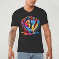 Baseball Stuff Six Seven 67 Ice Cream Drip 6 7 Baseball Kids Men's V-Neck T-Shirt Baseball Stuff Six Seven 67 Ice Cream Drip 6 7 Baseball Kids Men's V-Neck T-Shirt