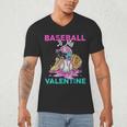 Baseball Is My Valentine Ice Cream Drip Crossed Bats Sport Men's V-Neck T-Shirt Baseball Is My Valentine Ice Cream Drip Crossed Bats Sport Men's V-Neck T-Shirt