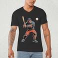 Bigfoot Playing Baseball Boys Kids Men Baseball Player Men's V-Neck T-Shirt Bigfoot Playing Baseball Boys Kids Men Baseball Player Men's V-Neck T-Shirt