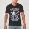 Birthday Boy 12th Birthday Baseball Men's V-Neck T-Shirt Birthday Boy 12th Birthday Baseball Men's V-Neck T-Shirt