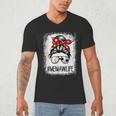 Bleached Memaw Life Soccer Messy Bun Baseball Game Day Men's V-Neck T-Shirt