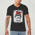 Bleached Tia Life Soccer Messy Bun Baseball Game Day Men's V-Neck T-Shirt Bleached Tia Life Soccer Messy Bun Baseball Game Day Men's V-Neck T-Shirt
