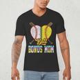 Bonus Mom Of Both Half Baseball Softball Ice Cream Drip Men's V-Neck T-Shirt Bonus Mom Of Both Half Baseball Softball Ice Cream Drip Men's V-Neck T-Shirt