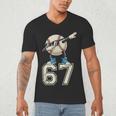 Boys Kids 67 Six Seven Sunglasses Dabbing Baseball Lover Men's V-Neck T-Shirt