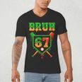 Bruh 67 Baseball Christmas Gingerbread Drip Number 67 Player Men's V-Neck T-Shirt Bruh 67 Baseball Christmas Gingerbread Drip Number 67 Player Men's V-Neck T-Shirt
