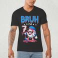 Bruh I'm 7 Baseball Ice Cream Drip It's My 7th Birthday Men's V-Neck T-Shirt