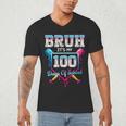 Bruh It's My 100 Days Of School Baseball Ice Cream Drip Boys Men's V-Neck T-Shirt Bruh It's My 100 Days Of School Baseball Ice Cream Drip Boys Men's V-Neck T-Shirt
