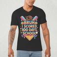 Bruh I Scored 100 Days Of School Baseball Ice Cream Drip Tee Men's V-Neck T-Shirt Bruh I Scored 100 Days Of School Baseball Ice Cream Drip Tee Men's V-Neck T-Shirt