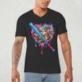 Camo Baseball Heart Drip Valentine Baseball Icecream Boys Men's V-Neck T-Shirt Camo Baseball Heart Drip Valentine Baseball Icecream Boys Men's V-Neck T-Shirt