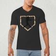 Camo Home Plate Camouflage Baseball Batter Youth Boys Men's V-Neck T-Shirt Camo Home Plate Camouflage Baseball Batter Youth Boys Men's V-Neck T-Shirt