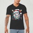 Christmas Baseball Boy Youth Kid Men Santa Hat Xmas Baseball Men's V-Neck T-Shirt