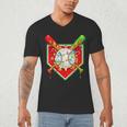 Christmas Baseball Ice Cream Drip Men Women Kids Men's V-Neck T-Shirt