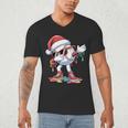 Christmas Baseball Ice Cream Dripping Santa Baseball Drip Men's V-Neck T-Shirt