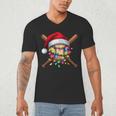 Christmas Baseball Pajama Santa For Men Boys Girls Kids Xmas Men's V-Neck T-Shirt Christmas Baseball Pajama Santa For Men Boys Girls Kids Xmas Men's V-Neck T-Shirt