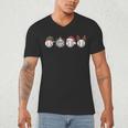 Christmas Baseball Player X-Mas Balls Men's V-Neck T-Shirt