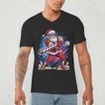 Christmas Baseball Santa Game Day Xmas Boys Kids Men Men's V-Neck T-Shirt Christmas Baseball Santa Game Day Xmas Boys Kids Men Men's V-Neck T-Shirt