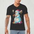Christmas Baseball Snowman Drip For Boys Men Girls Women Men's V-Neck T-Shirt Christmas Baseball Snowman Drip For Boys Men Girls Women Men's V-Neck T-Shirt