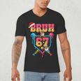 Christmas Gingerbread Bruh 67 Baseball Ice Cream Drip Kids Men's V-Neck T-Shirt