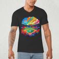 Colorful Baseball Field Home Run Baseball Player Fans Men's V-Neck T-Shirt
