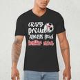 Crazy Proud Soccer Baseball Player Mom Ball Mother Men's V-Neck T-Shirt