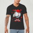Cute Dripping Baseball Lover Valentines Day Boys Kids Men's V-Neck T-Shirt Cute Dripping Baseball Lover Valentines Day Boys Kids Men's V-Neck T-Shirt