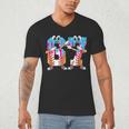 Dabbing Baseball Ice Cream Drip Number 67 Birthday Party Men's V-Neck T-Shirt