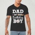 Dad Of The Birthday Boy Baseball Bday Family Men's V-Neck T-Shirt