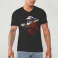 Dominican Republic Santa Christmas Baseball Beisbol Men's V-Neck T-Shirt Dominican Republic Santa Christmas Baseball Beisbol Men's V-Neck T-Shirt
