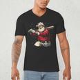 Dominican Santa Christmas Beisbol Baseball Dominicano Men's V-Neck T-Shirt Dominican Santa Christmas Beisbol Baseball Dominicano Men's V-Neck T-Shirt